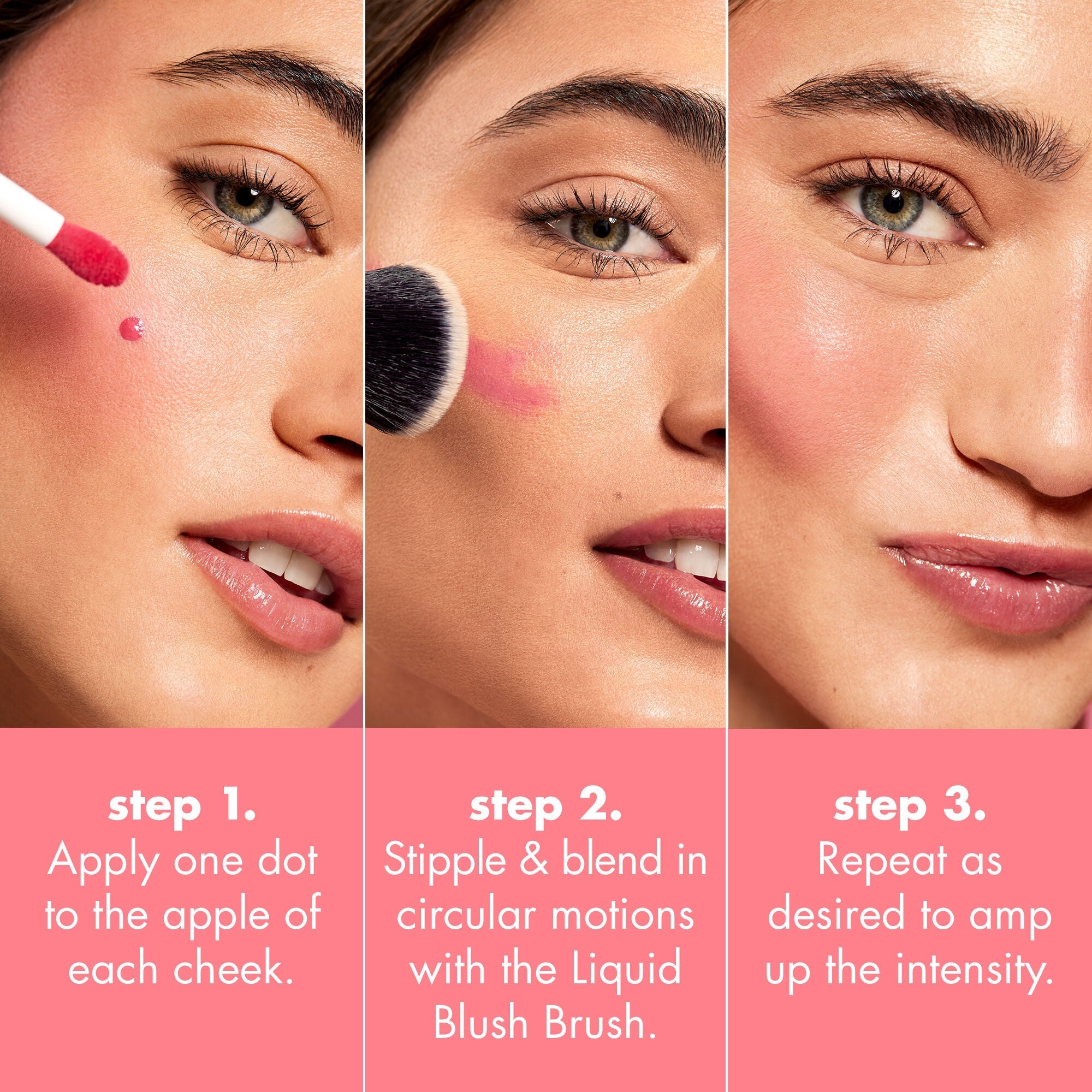 Applying Liquid Blush with New Liquid Blush Brush
